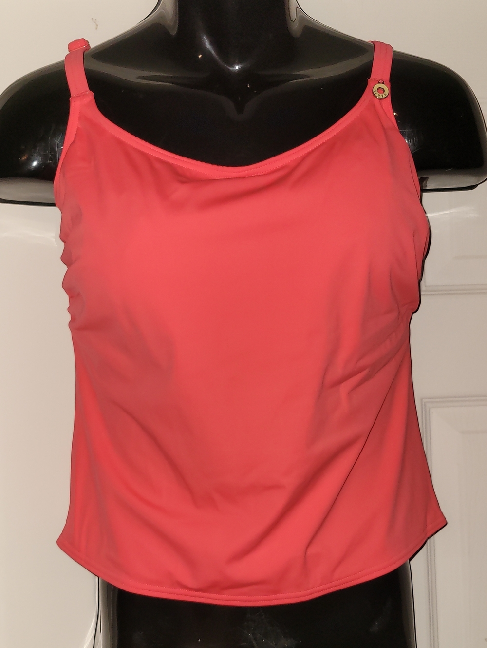 Women’s Coral Tankini Top with Adjustable Straps - Picture 2 of 6
